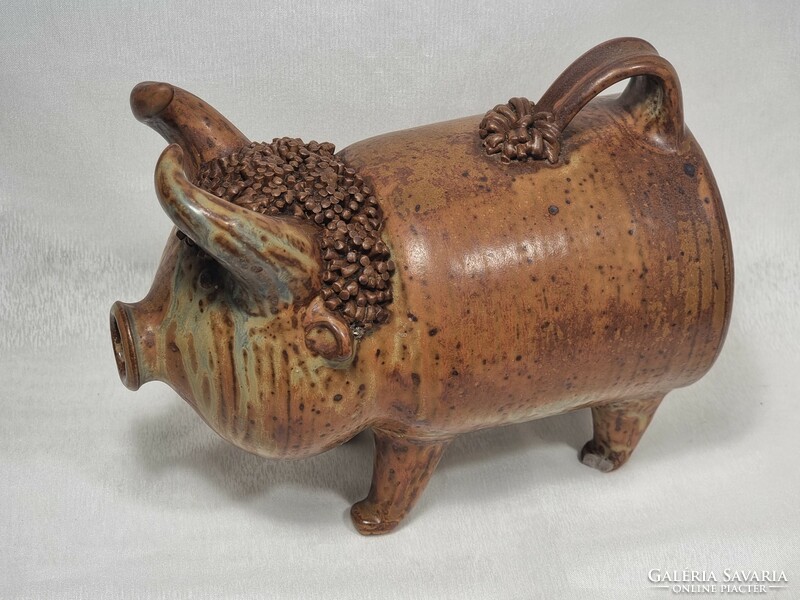 West German Ceramic Bull Bottle, Elly & Wilhelm Kuch, Studia Ceramics, Germany, 1970s