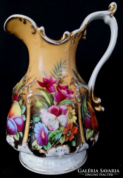 Dt/287. Antique hand painted bieder style thun (klösterle) porcelain pourer/jug and sugar bowl