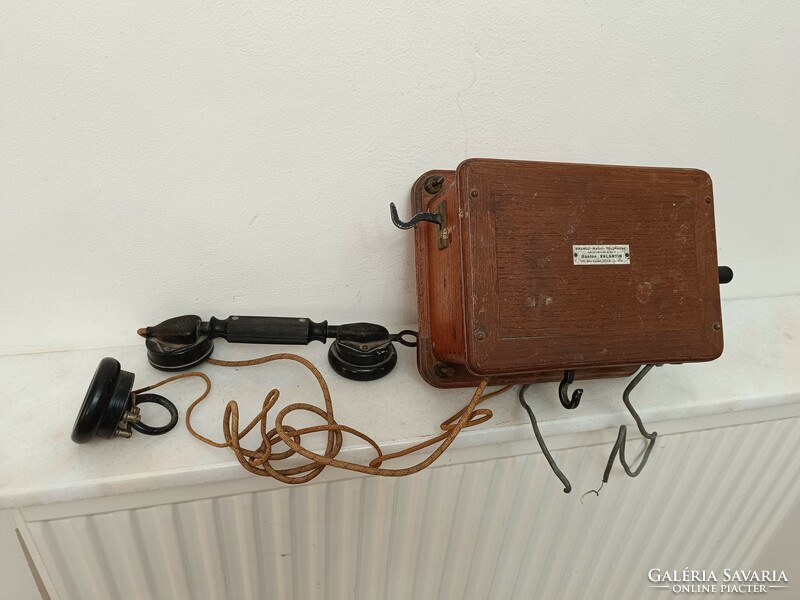 Antique telephone wall-mounted wooden box earphone wooden telephone with earpiece listening starožitný telefón 208 7501