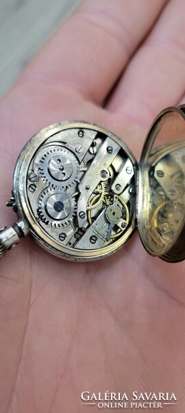 Antique silver remontoir cylindre women's pocket watch.