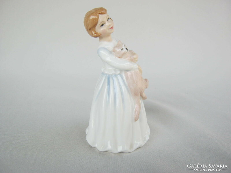 Royal Doulton porcelán lány cicával