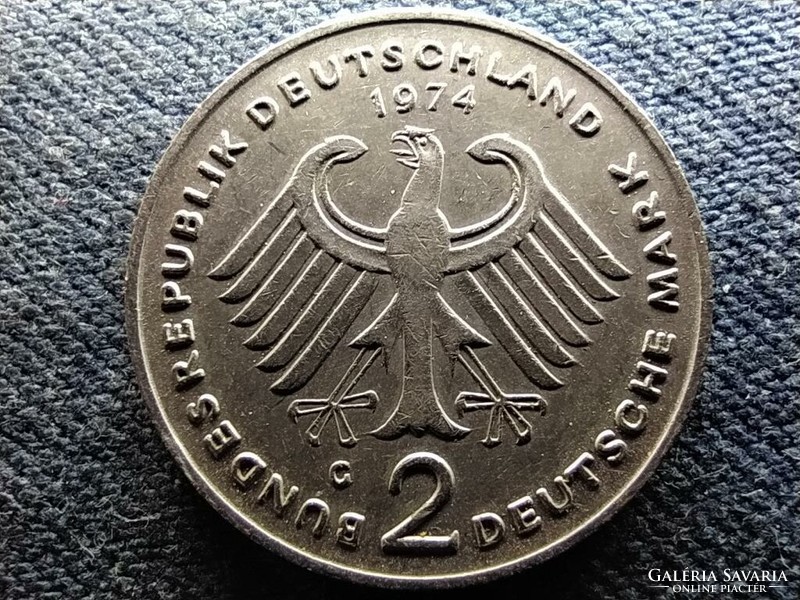 Germany 20 years of the NSR theodor heuss 2 mark 1974 g (id70490)