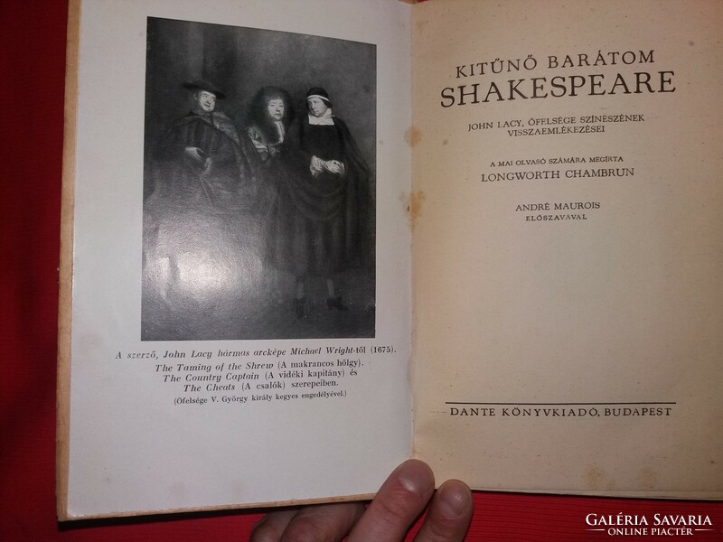 1937. John lacy : my excellent friend, Shakespeare book according to the pictures dante
