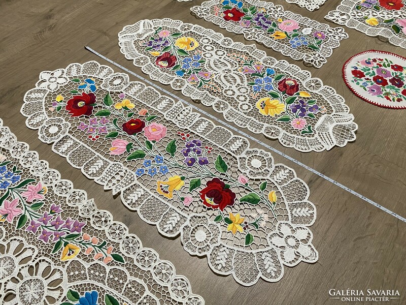 Kalocsai risel tablecloth package - 13 pcs - vibrant colors - beautiful embroidery - half price!