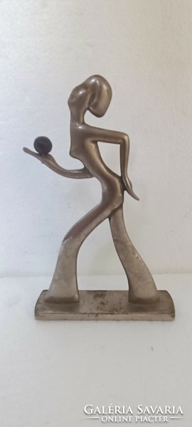 Art deco hagenauer style woman with ball sculpture