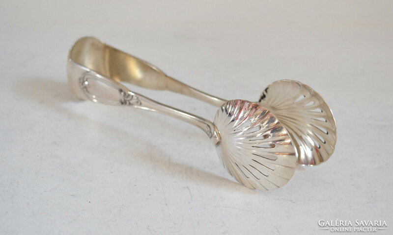 Silver ice tweezers. 1940s. Modern style.Nf58