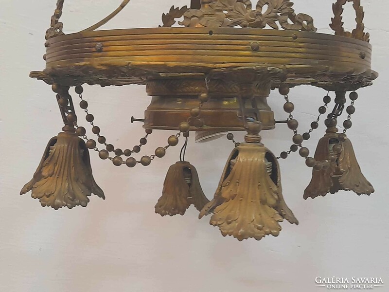 Beautiful baroque style antique copper chandelier