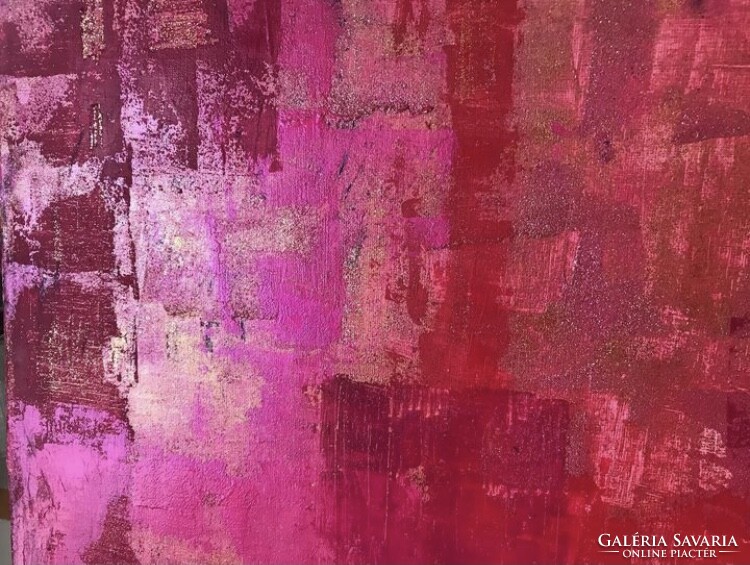 Pink corner 60x40cm, unique abstract canvas picture