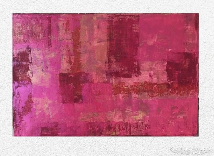 Pink corner 60x40cm, unique abstract canvas picture