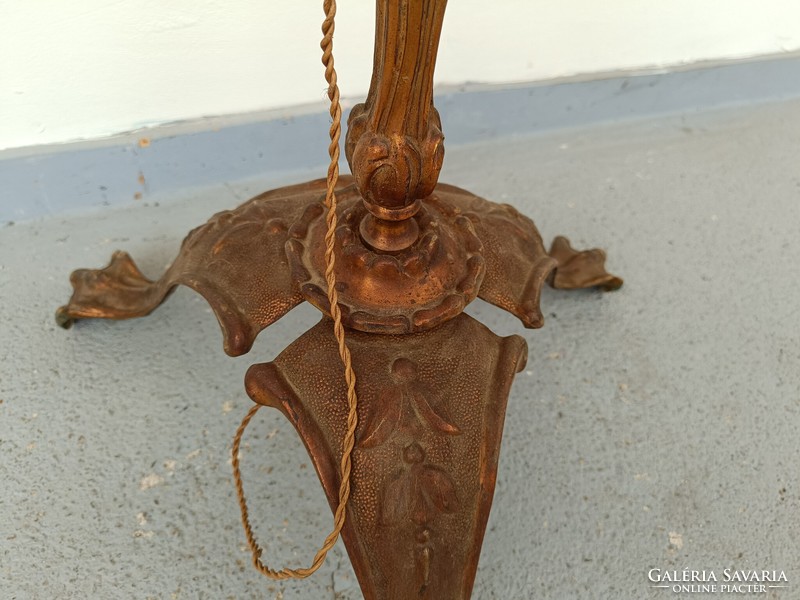 Antique floor lamp patinated copper floor lamp with cast legs 218 7689