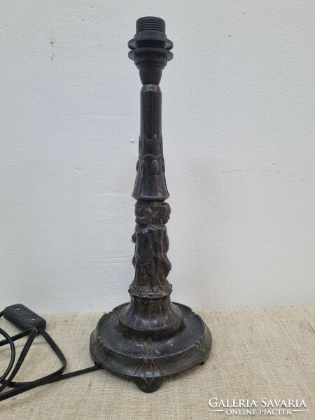 Art Nouveau pewter table lamp