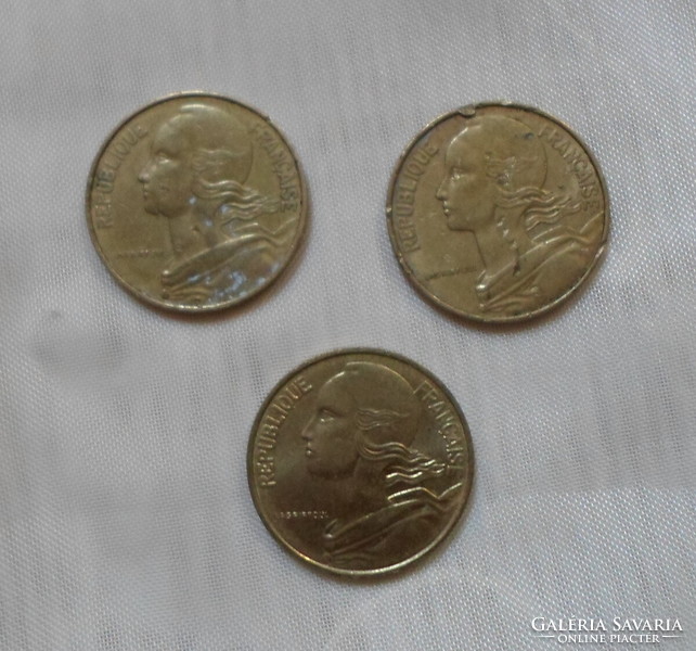 Francia pénz – érme, 10 centimes (1974, 1975, 1998)