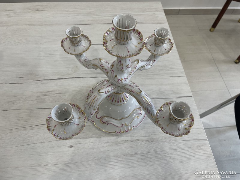 Herend candle holder pur pur pattern 5 branch candelabra