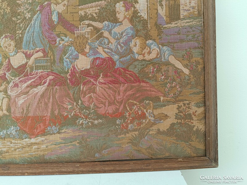 Antique wall tapestry romantic rococo castle park scene wall tapestry 221 7693
