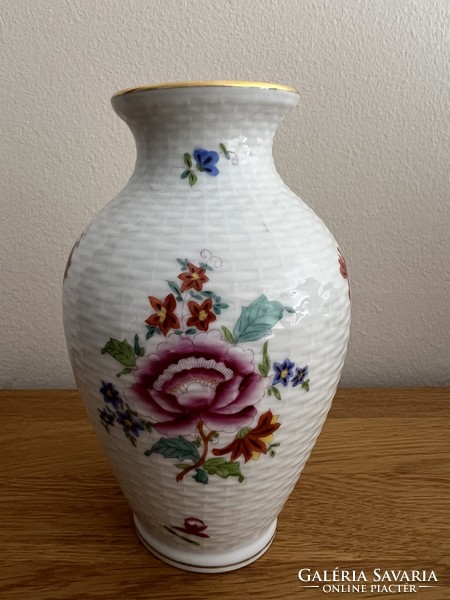 Herend basket pattern vase