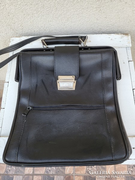 Retro, leather, men's shoulder and hand briefcase