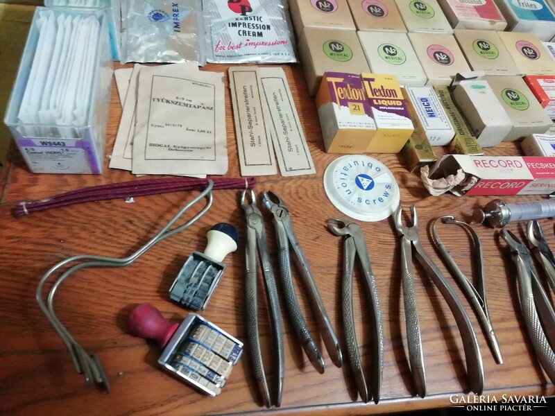 A lot of antique and old medical devices