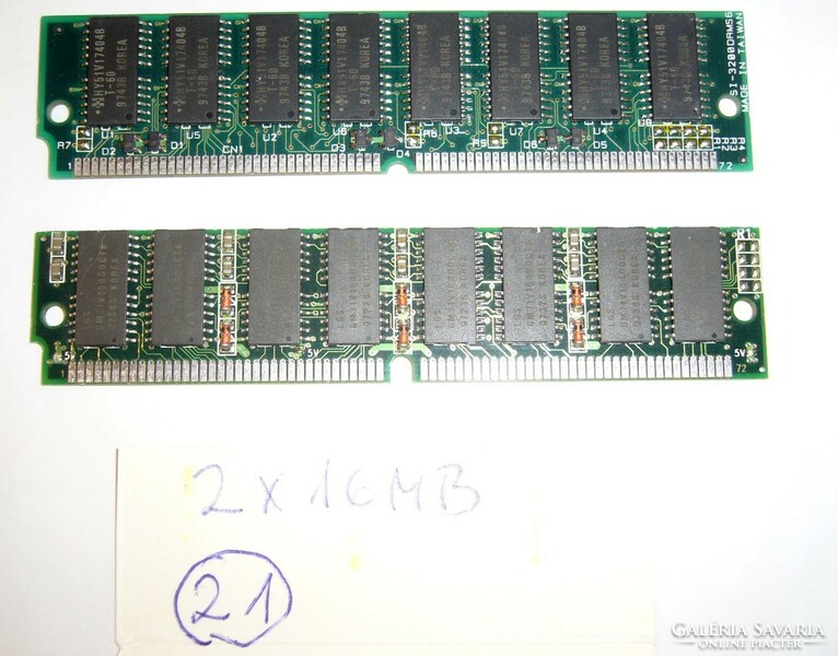 Antik elektronika 2 X 16MB EDO talán vagy 2 x 32MB 21-ES MEMÓRIA (NEM PÁR !) régi gépekbe 486,stb.