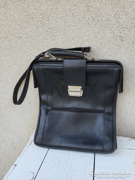 Retro, leather, men's shoulder and hand briefcase