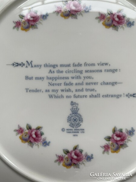 Royal Doulton karácsonyi, valentin napi  angol porcelán dísztányérok, gyűjtői darabok, 1976-77-78