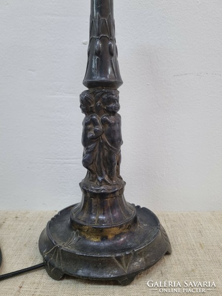 Art Nouveau pewter table lamp