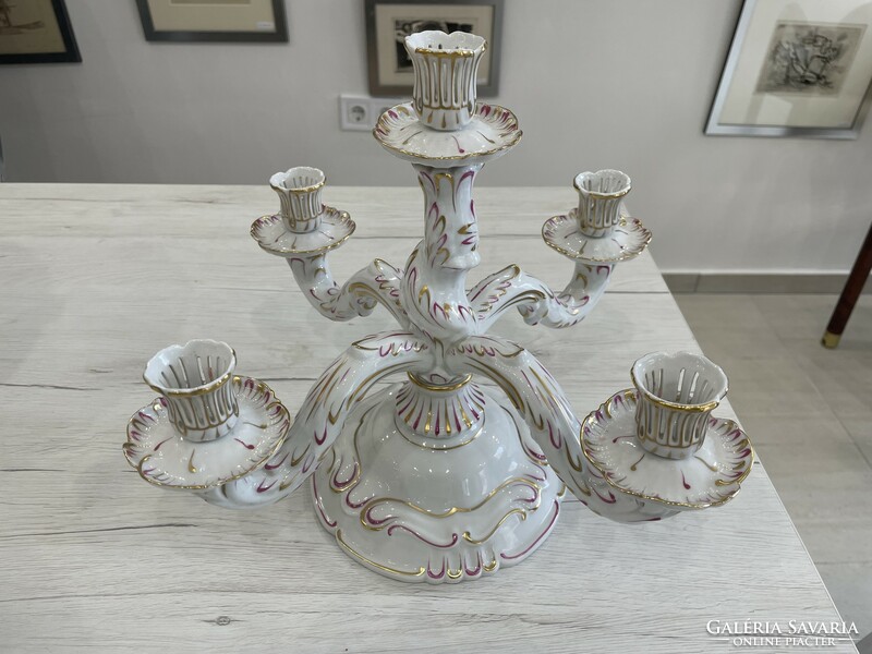 Herend candle holder pur pur pattern 5 branch candelabra