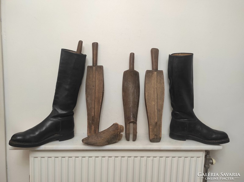 Antik bőr férfi csizma 43 as méret benne merevítő kaptafa DEKORÁCIÓ 493 7544
