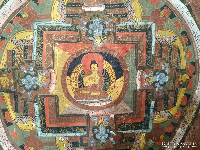 Antik tibeti buddhista nagy méretű sokalakos thanka Tibet Buddha buddhizmus 980 7669