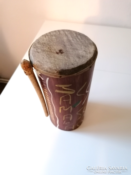 Hand painted Jamaican bamboo drum