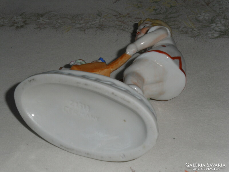Antik, régi német porcelán figura, nipp