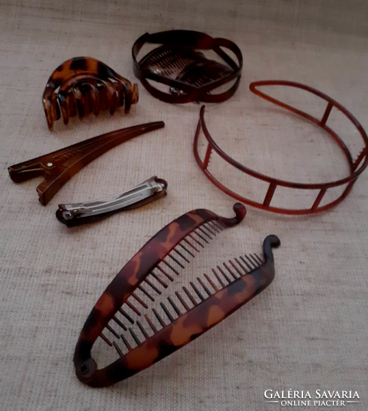 Retro amber-colored French hair clip hair clips and banana clip combs in one