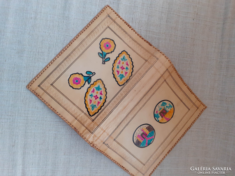 Old handmade leather book cover booklet cover