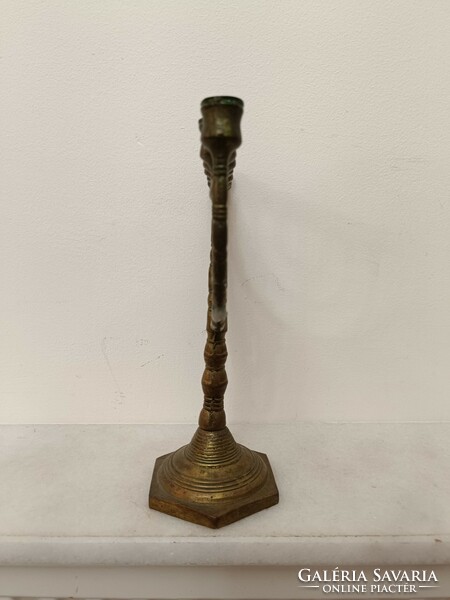 Antique menorah Judaica copper Jewish candle holder 7 branch menorah 959 7651