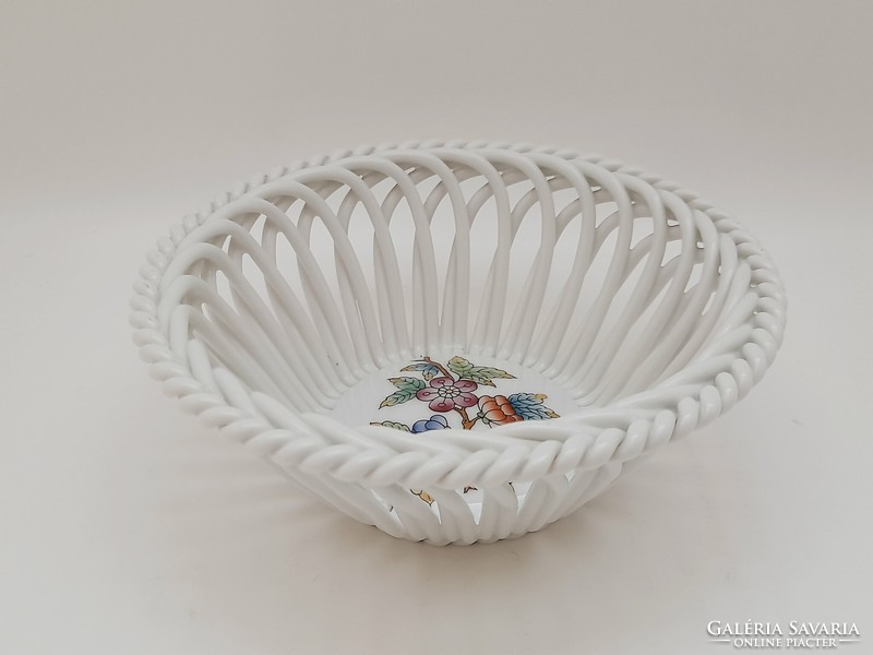 Wicker basket with Victoria pattern from Herend, offering, 12 cm