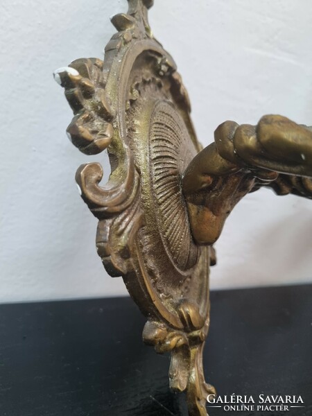 Baroque style antique copper wall arm pair