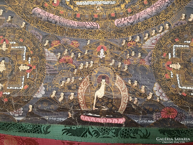 Antik tibeti buddhista nagy méretű sokalakos thanka Tibet Buddha buddhizmus 981 7670