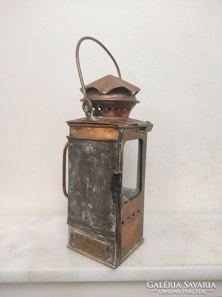 Antique railway Bacter petroleum lamp red and brass 492 7593