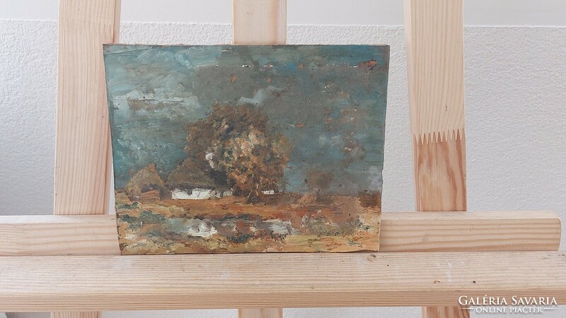 (K) Tájkép festmény Makai szignóval 16x21 cm