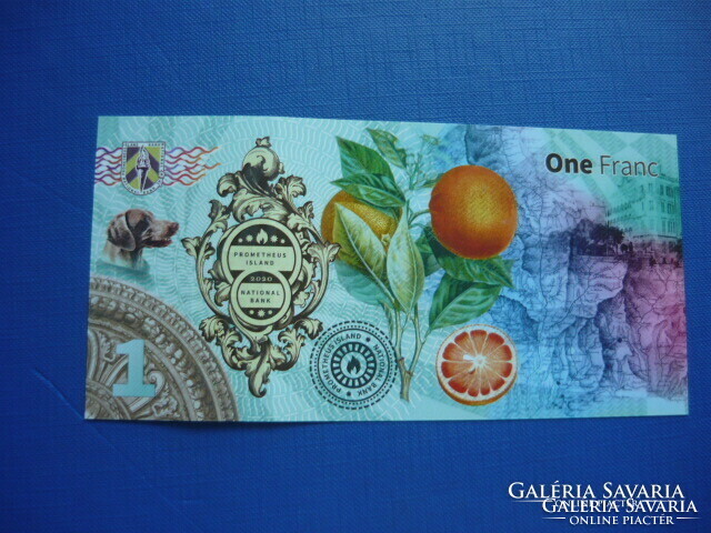 Prometheus island / prometheus island 1 franc 2020 flower dog! Rare fantasy paper money! Ouch!