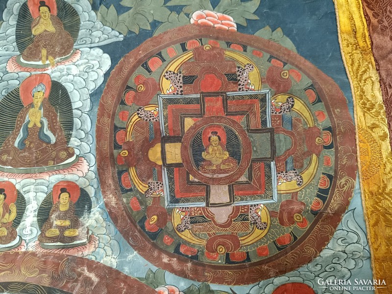Antik tibeti buddhista nagy méretű sokalakos thanka Tibet Buddha buddhizmus 980 7669