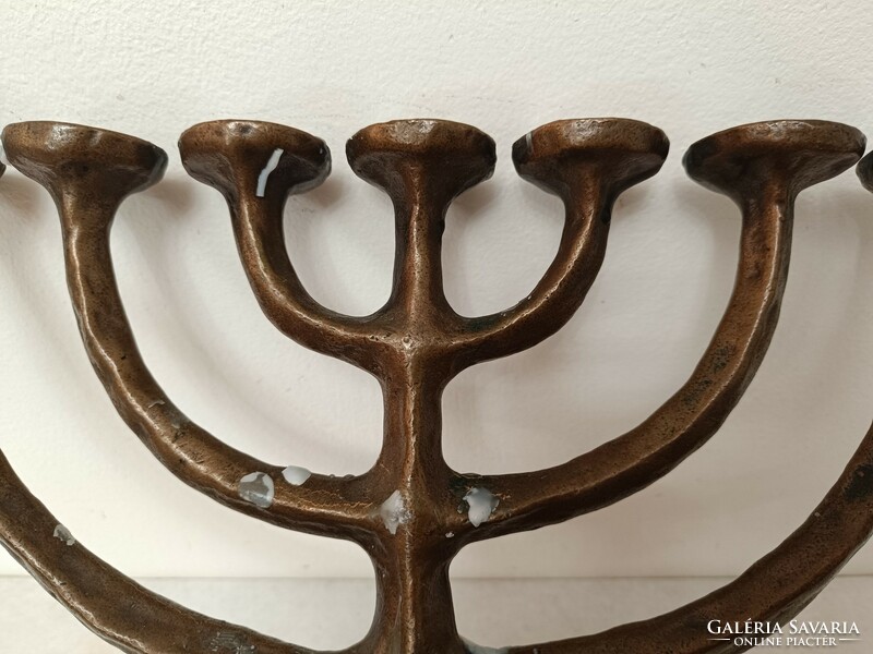 Antik menora judaika réz zsidó gyertyatartó 7 ágú menóra 907 7610