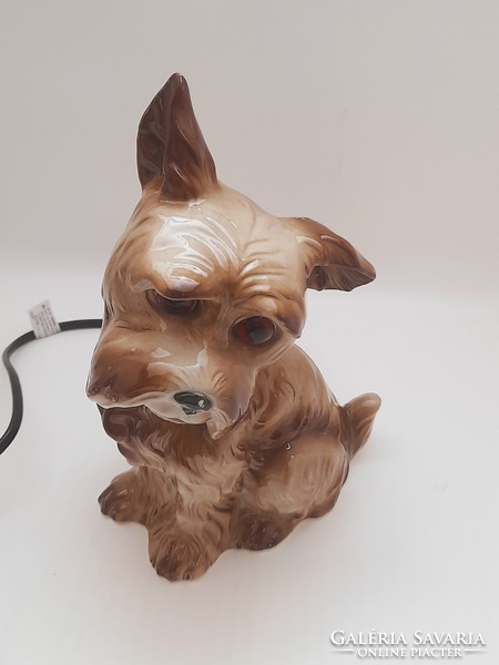 Kutya porcelán hangulat lámpa, 22 cm