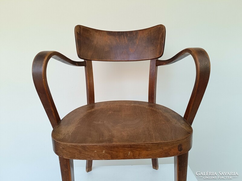 Antique thonet furniture lounge chair with armrests, special rare collector's item 208 7683