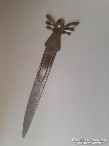 A steel bookmark and letter opener in a nice condition, with an angel at the end