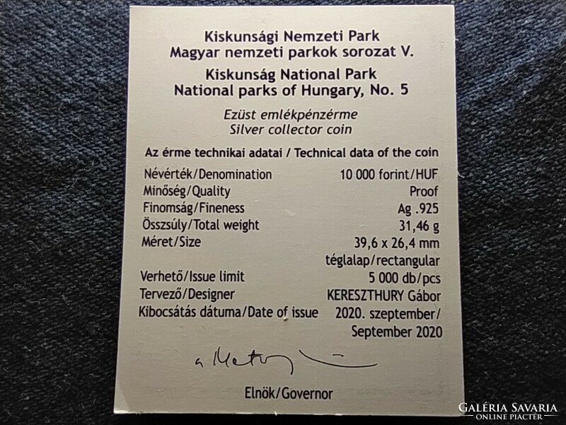 Kiskunsági Nemzeti Park 2020 certificate (id78655)