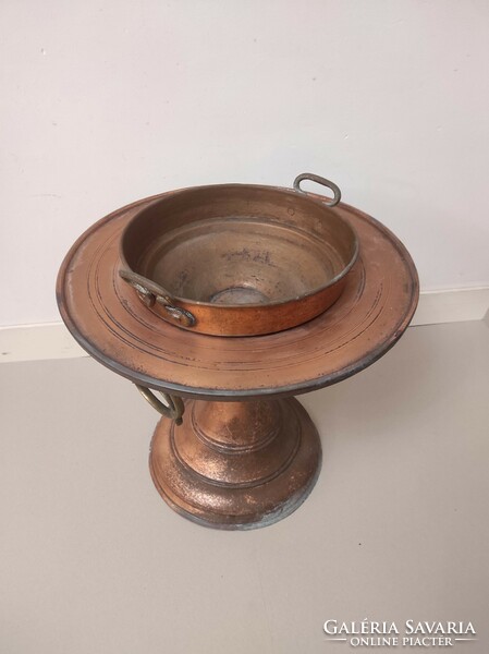 Antique Arabic furniture red copper ritual hand washing vessel religion Morocco Algeria 600 7538