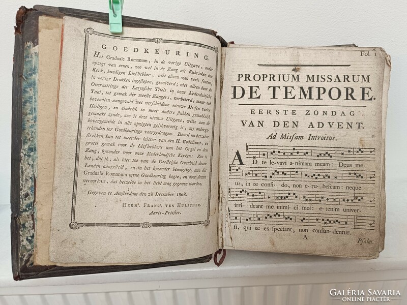 Antique book in Dutch graduale romanum Gregorian chant sheet music instrument 221 7660