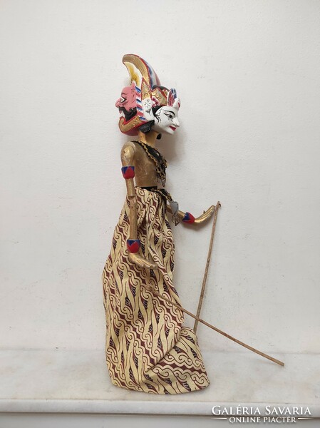 Antik báb Indonézia indonéz Jáva tipikus Jakartai batik jelmezes marionett 581 7572