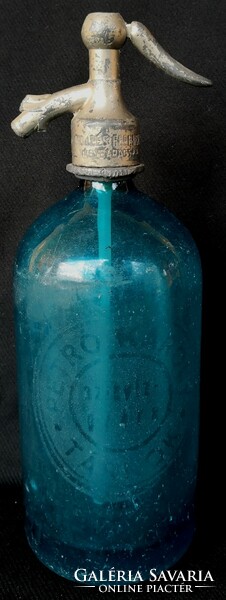 DT/305. – Retro 1 literes kék szódásüveg