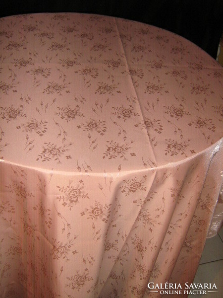 Beautiful vintage rose silk damask tablecloth new